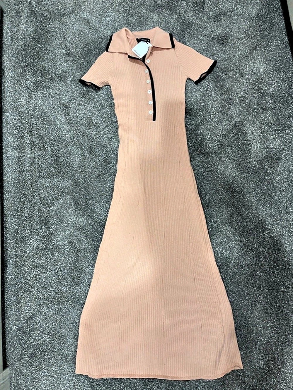 abercrombie Ribbed Polo Midi Dress in Pink Size Medium NWT